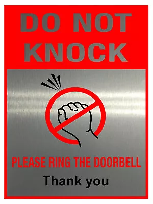 345 DO NOT KNOCK RING BELL Metal Aluminium Door Sign Plaque House Office Gate • £11.88