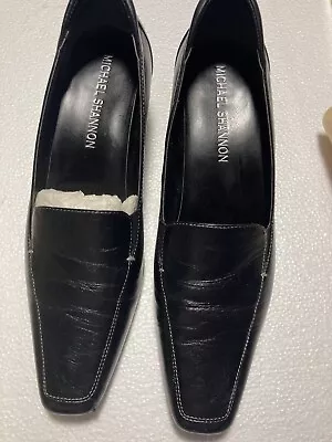 Michael Shannon Genuine Leather  ARNOLD 2 Inch Heel Shoes Size 7 1/2 Black • $7