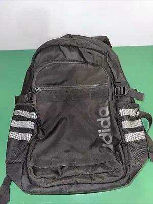 Adidas Backpack Book Bag With Laptop Pocket Black~ 90288 • $22