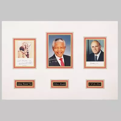 NELSON MANDELA DESMOND TUTU  F W DE KLERK Signed Photographs • £1350