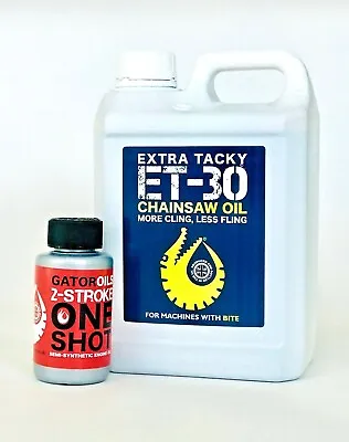 2 Litres Gator Chainsaw Saw Chain Oil & 1 One Shot Semi Syn 2 Stroke Oil 100ml • £11.49