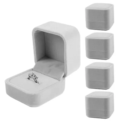 5/10/20pk Velvet Gift Box Earring Ring Display Case For Wedding Engagement Gray • $4.97