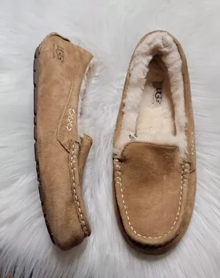 UGG Ansley Suede Fur Lined Slippers Women's Size 10 Chestnut  • $44.25