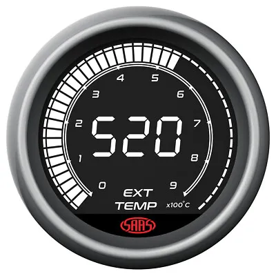 SAAS Exhaust Temp Gauge EGT Pyro 0-900deg 52mm Muscle Digital Series • $159.99