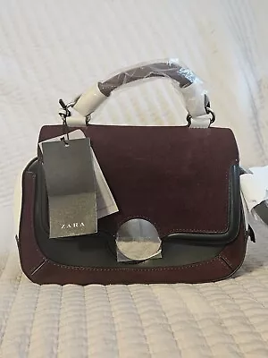 Zara Basic Women's Black/Cherry Crossbody Purse With Top Handle Handbag • $9.99