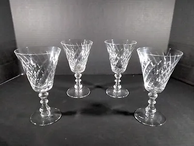 Vintage Fostoria BALLET CLEAR GLASS GOBLETS (4)#6039 PERFECT CONDITION  • $20