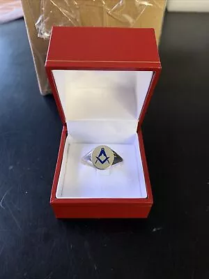 MASTER MASON BLUE LODGE RING - SQUARE & COMPASS Size 14 • $90