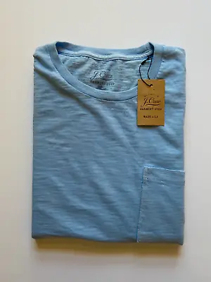 J Crew Mens Pocket T-Shirt (NWT) Sky Blue Garment Dyed UP TO 68% OFF MSRP • $16.99