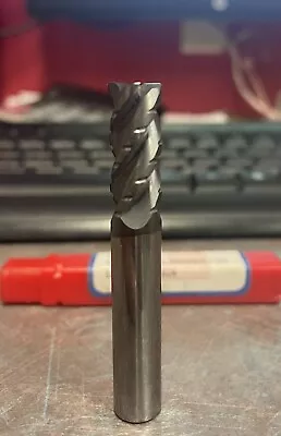 NEW END MILL; 3/8  X 3/8  SHANK. 7/8  LOC 2-1/2  OAL. 4-FLUTE ROUGHER  • $30