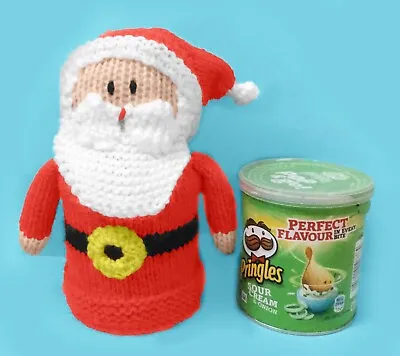 KNITTING PATTERN - Father Christmas Santa Pringles Crisps Holder Pop & Go 9cms • £3.25