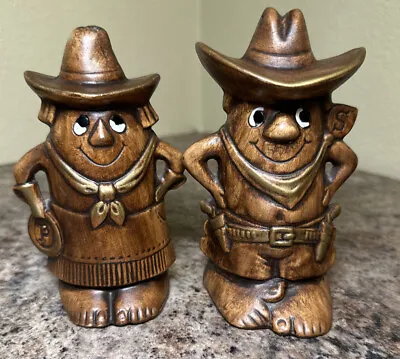 Vintage Treasure Craft Pottery Cowboy Cowgirl Salt & Pepper Shaker Set Western • $9.99