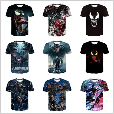 Kid's Venom 3D T Shirt Breathable Top Short Sleeve Summer Tee Moisture Wicking • £12.20