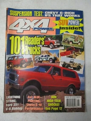 $11.95 • Buy 4x4 Power Magazine Jan 1999 Ford 351 V8 Buildup Chevy S-10 Blueprinting Truck