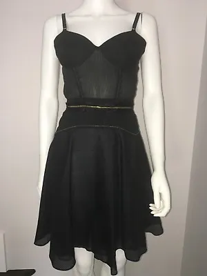 Z Spoke Zac Posen Black Sleeveless  A Line Bustier Dress Size 8 • $79