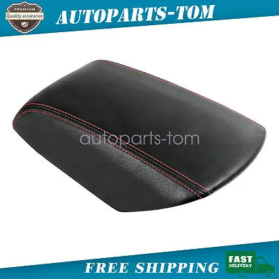 $15.02 • Buy Fits 2011-2018 Ford Explorer Black Leather Console Lid Armrest Cover Red Stitch