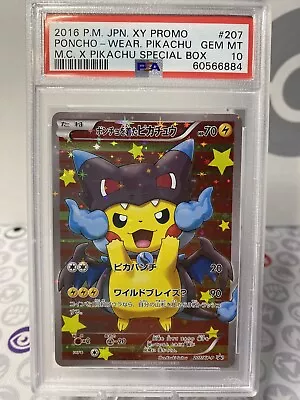 $3500 • Buy PSA Gem Mint 10 Poncho Wearing Pikachu Mega Charizard X Pokemon 207/XY-P