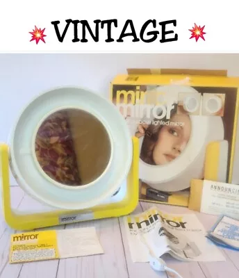 Vintage 1970s Clairol Lighted Makeup Mirror W/ Original Box & Mounting Hardware • $65