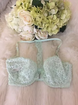 Rare New Victoria's Secret Swarovski Crystal Bra 32dd Robin Egg Sea Foam Green • $59