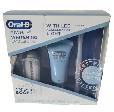 Oral B 3D White Whitening Emulsions With LED Light  Kit Apply & Boost 18g • $14.99