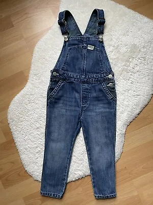 Zara Girls Sz 2-3 Years Denim Blue Jeans OnePiece Bib Pants Sz 98 CM • $14.90