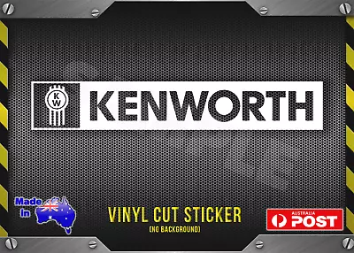 KENWORTH Truck Vinyl CUT Sticker Decal WHITE 220mm Bullbar Bonnet Semi Tool Box • $5.95