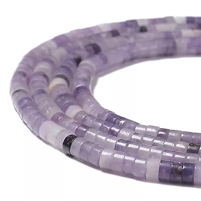 $9.49 • Buy Natural Lepidolite Heishi Disc Beads Size 2x4mm 15.5'' Strand