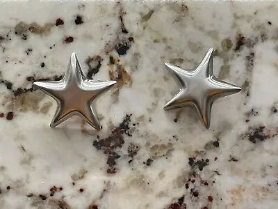 Tiffany & Co. Sterling Silver 925 Mexico Puffed Star Clip On Earrings • $149.75