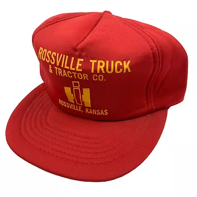 Vintage Rossville Truck & Tractor Co. Red Mesh Snapback Trucker Hat Cap BROKEN • $15