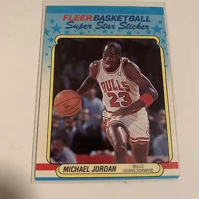 1988-89 MICHAEL JORDAN Q1609 FLEER SUPER STAR STICKER CHICAGO BULLS #7 Error • $19.99