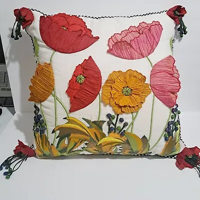 Mackenzie Childs Upscale Red Poppy 20 ×20  Pillow READ • $129