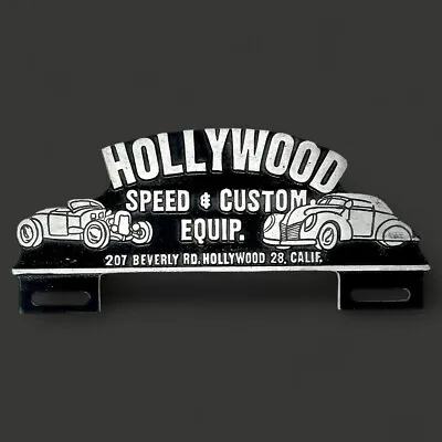 Hollywood Speed & Custom Equip. Car License Plate FOB Topper With Vintage Design • $24.99