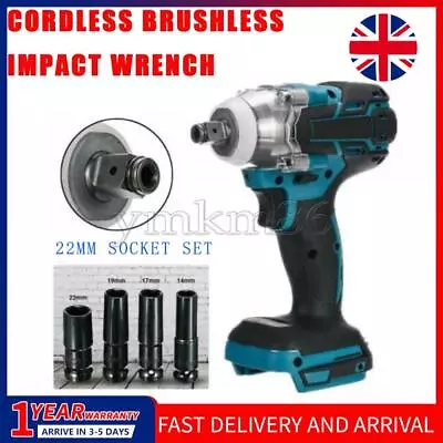 1/2  Cordless Impact Wrench Drill For Makita 18V Battery Brushless Driver Tool • £24.59