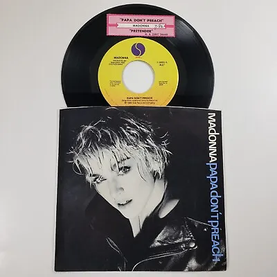 Madonna  Papa Don't Preach  45 Vg+ Tested Jukebox Title Strip Picture Sleeve  • $11.81