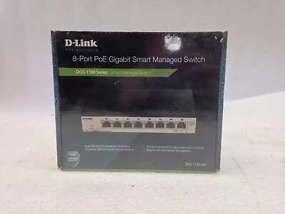 D-Link DGS-1100 8 Port PoE Gigabit Smart Managed Switch - DGS-1100-08P • $143