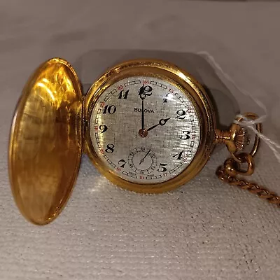 Vintage And Rare 1978 Bulova 17j 16-AE (N8) Pocket Watch With Original Fob • $325