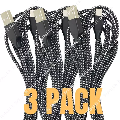 3Pack Heavy Duty USB Charging Cable 6Ft For IPhone 11 8 7 Plus Fast Charger Cord • $16.98