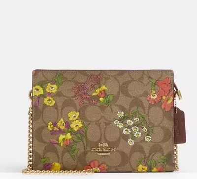 NWT Coach Slim Crossbody In Signature Canvas With Floral Print CR240 • $100