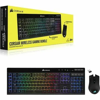 Corsair K57 RGB Wireless + HARPOON RGB Wireless  Keyboard And Mouse Bundle • $215