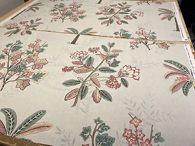 Zoffany  Palme  100% Linen Fabric Remnant Palm Trees 2 Pieces @ 136cm Wide X 70c • £2
