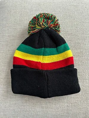Jamaica Reggae Rasta Marley Winter Beanie Knit Hats Striped Beanie Pom Pom 3 Pcs • $25