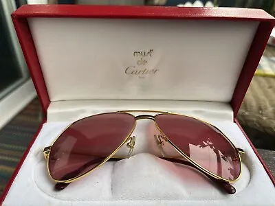 $1450 • Buy Vtg Cartier Vendome Lacque Aviator Frames Glasses Eyeglasses Sunglasses & Case