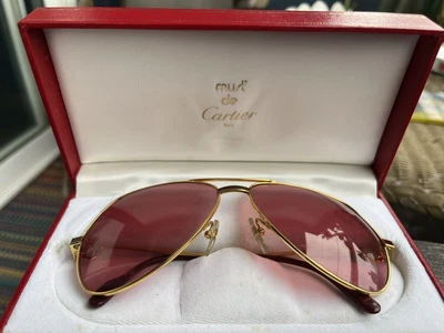 $1450 • Buy Vtg Cartier Vendome Lacque Aviator Frames Glasses Eyeglasses Sunglasses & Case