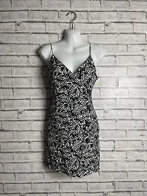 £12 • Buy Topshop Petite Black White Cami Wrap Zebra Print Button Slip Dress 8