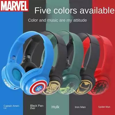 Kids Disney Marvel Headphones HIFI Sound Foldable With Mic Wireless Bluetooth • £14.16