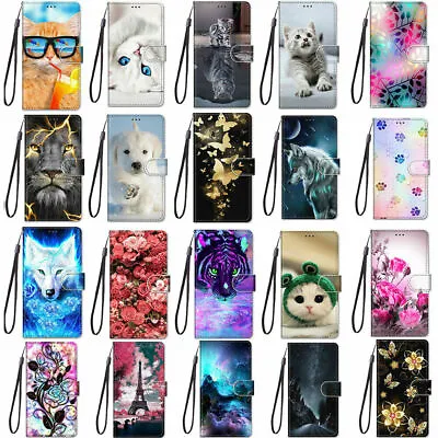 Cat Wolf Tower Rose Flip Wallet Phone Case For Huawei P10 P20 P30 P40 Pro 5G • £6.02