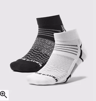 Eddie Bauer Women’s Active COOLMAX Low Socks 4 Pair (2 Black 2 White) One Size • $19.95