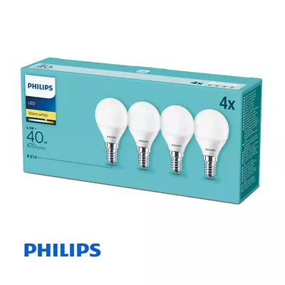 Philips LED Energy Saving 5.5W Frosted Golfball E14 Non-Dim Warm White - 4pack • £13.98