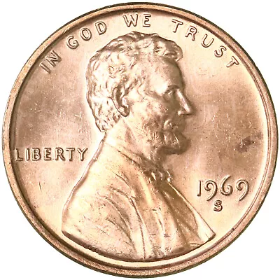 1969 S Lincoln Memorial Cent Choice BU Penny US Coin See Pics P792 • $3.94