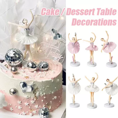 3PCS Ballet Dancer Ballerina Cake Topper Figurine Toys Birthday Party Decor DIY • $10.10