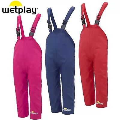 £14.95 • Buy Wetplay Kids Waterproof Dungarees Rain Over Trousers Boys Girls Childs Childrens